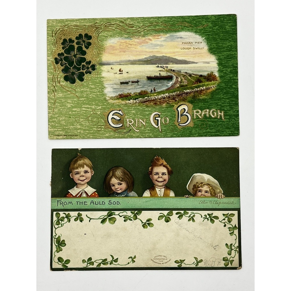 Antique Early 1900s St. Patrick's Day Post Cards Erin Go Bragh